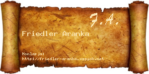Friedler Aranka névjegykártya